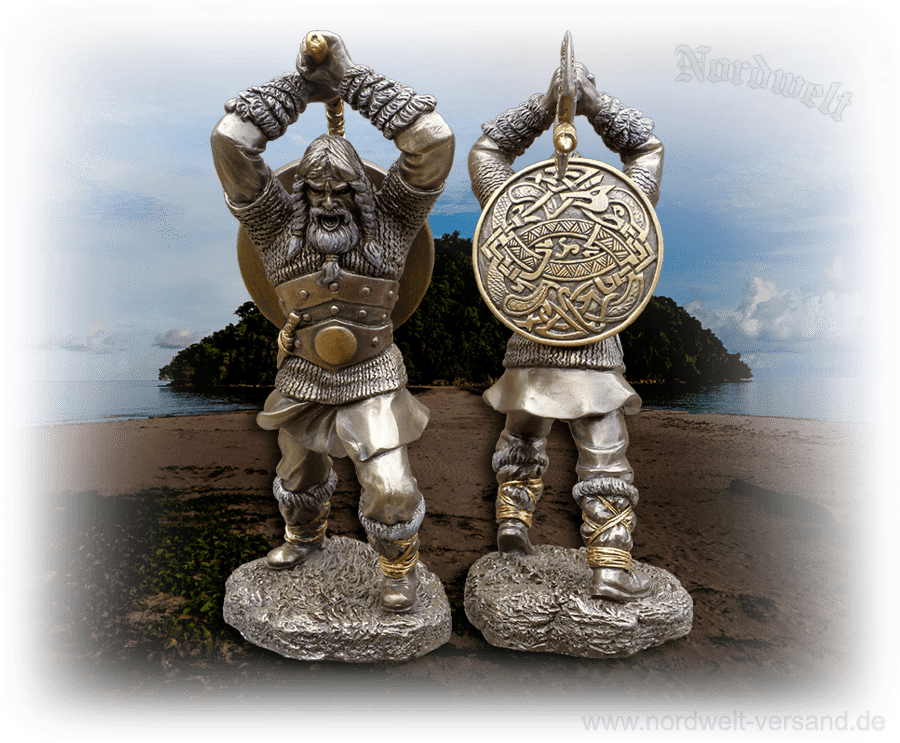 Nordmann mit Streitaxt Wikinger Figur Statue Krieger Polyresin Phantasie Kriegerfigur