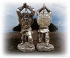 Nordmann mit Streitaxt Wikinger Figur Statue Krieger Polyresin Phantasie Kriegerfigur