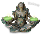 Wächterin des Waldes und Waldgeister, Figur Naturreligion / Naturglaube Waldwächterin Teelichthalter