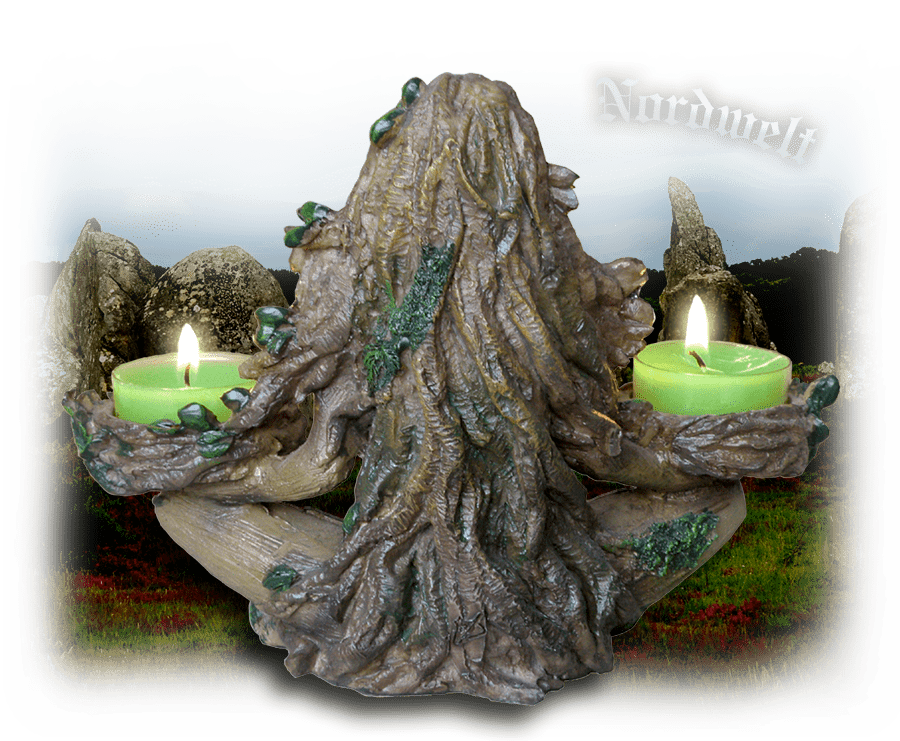 Wächterin des Waldes - Kerzenbhalter Figur Naturreligion Naturgeister Natur und Wald- Wächterin