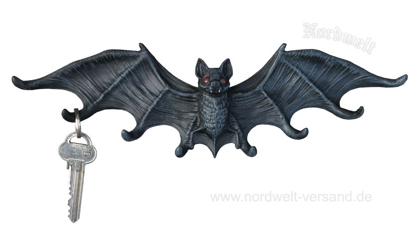 Fledermaus Schlüsselbrett Schlüsselhaken Polyresin Gothik Vampirfledermaus