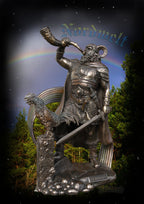 Figur Heimdall Wächter von Asgard Figur Statue bronziert