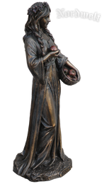 Idunn Figur Statue Göttin der Jugend  Idun Iduna Göttin bronziert Frühlingsgöttin Fruchtbarkeitsgöttin