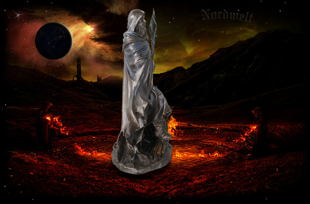 Zauberer Wandler und Wanderer Figur bronziert