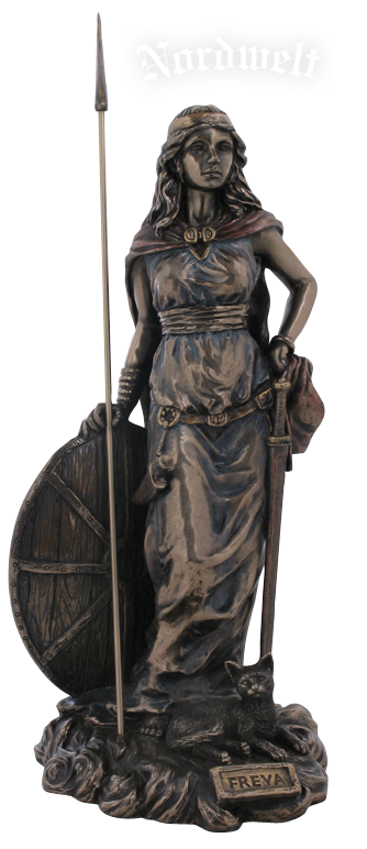 Freya Frühlingsgöttin Göttin der Liebe der Fruchtbarkeit bronziert Statue Figur 