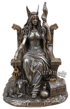 Frigga Figur bronziert Göttermutter Skulptur Statue Odins Frau Frigg All-Mutter