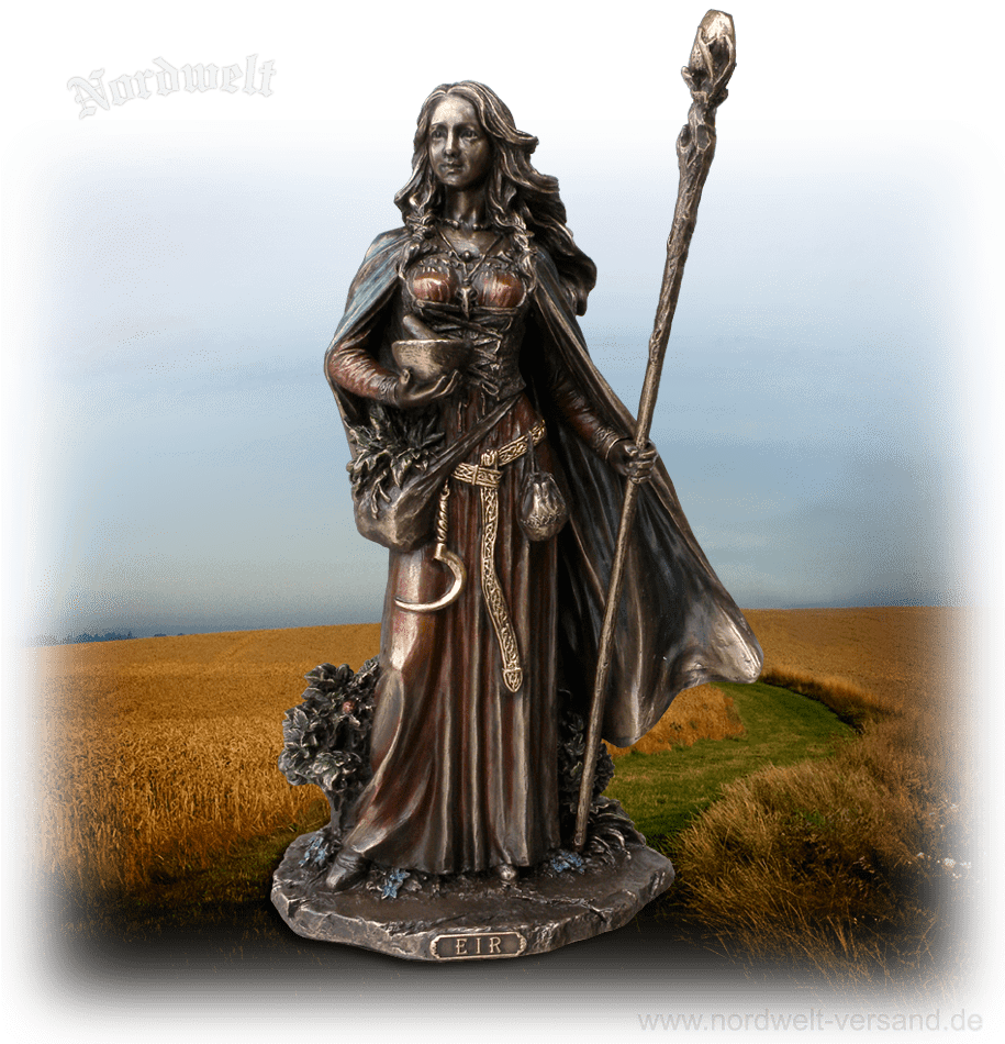 Eir Göttin der Heilung und Gesundheit, bronziert Statue Figur 