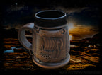 Becher mit Wkinger- Motiv Wikingerschiff  Metbecher Bier- Pott aus Keramik