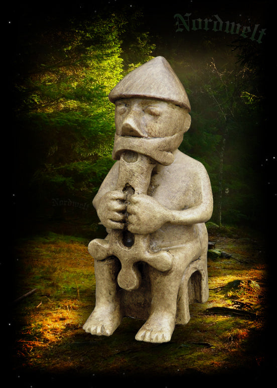 Figur Thor Statue Island Replik Kunststein Donnergott Mjölnir Thorhammer Polyresin