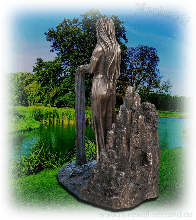 Danu bronzierte Figur, Statue Dana indogermanische Gööttin, bronziert
