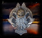 Odin bronzierter Kopf aus Polyresin Wodan Göttervater Wotan Wikinger 