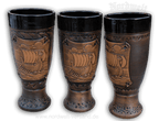 Met- Becher mit Wikingerschiff, Kelch, Weinbecher, Weizenbier-Becher mit Schiff der Wkinger, Keramik