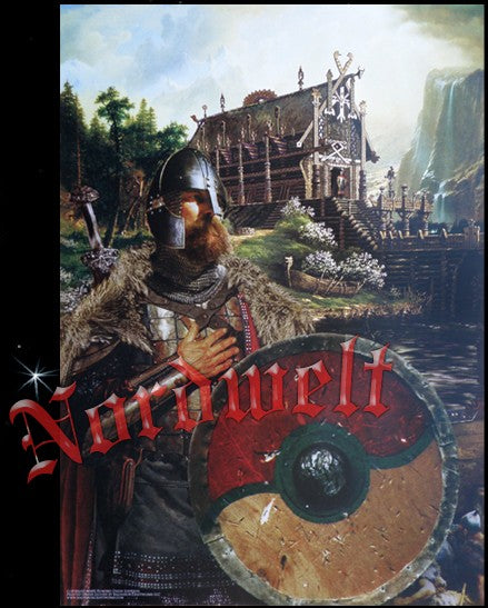 Wikinger Nordmann Poster Langhaus Kunstdruck