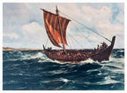 Wikingerschiff Wikinger Langschiff Poster Kunstdruck 