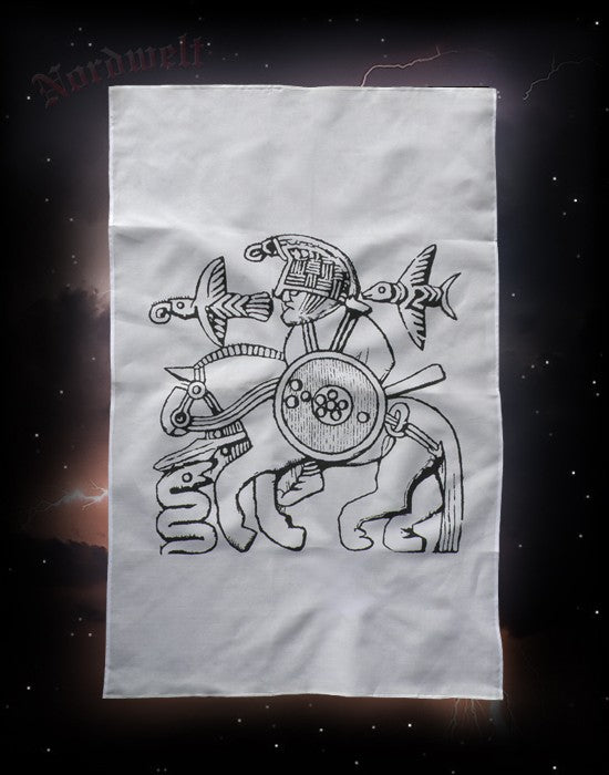 Wodan auf Sleipnir Odin Göttervater Poster Stoffposter Wotan