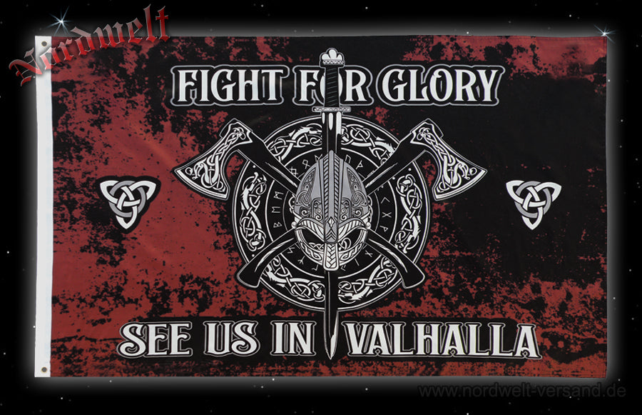 Fahne Flagge Valhalla Wikingerfahne Stoffposter Walhalla Kämpfen für den Sieg