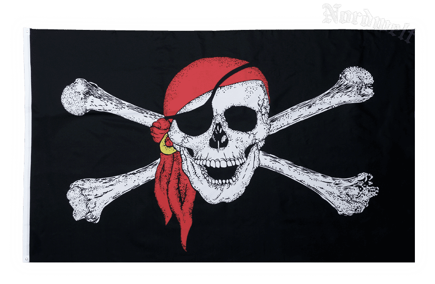 Piratenfahne, Freibeuter- Flagge, Fahne der Piraten und Rebellen - Piratenflagge