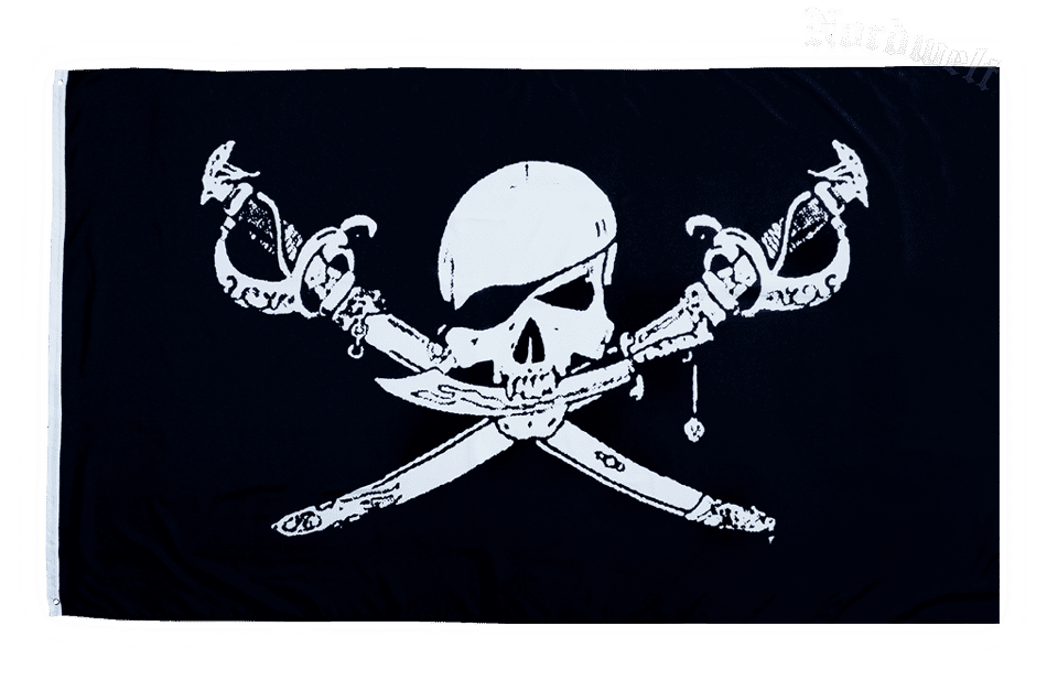 Piratenfahne, Flagge, Fahne der Freibeuter und Piraten. - Piratenflagge