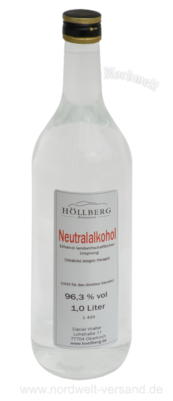 Neutralalkohol Höllberg Spirituosen, Trinkalkohol für die Herstellung von z.B. Likör
