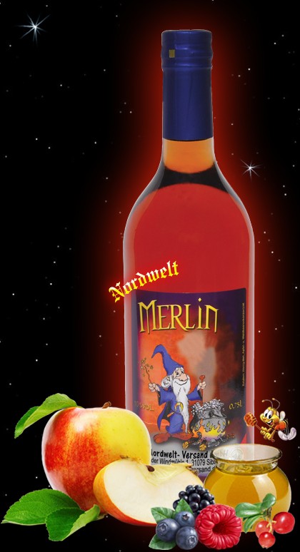 Met Honigwein Merlins Zauber mit 25 % Apfelsaft und Waldbeersaft 