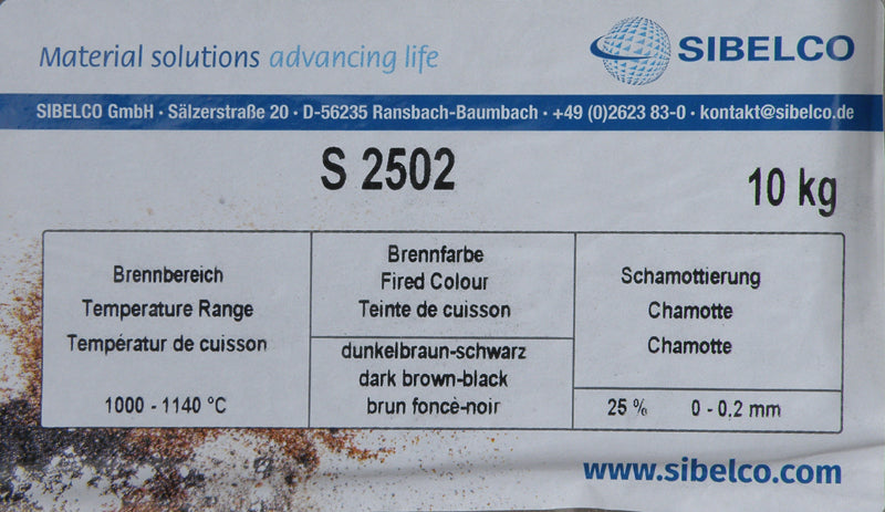 Ton braun/schwarz  Fuchs / Sebelco schmottierte Massen 25 0,2 1300 C  a´10 kg