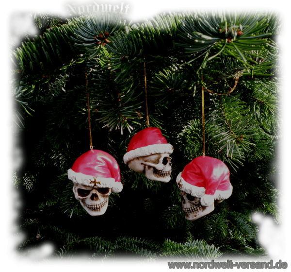 Weihnachtsbaum Kugeln Totenkopf Freund Hein nordwelt Nordwelt